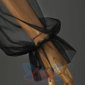 Addams black evening dress cuff detail