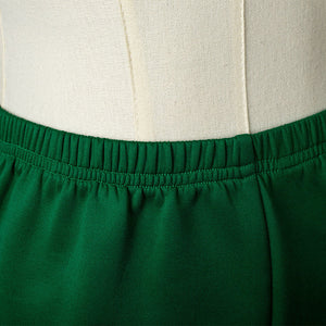 Agnes DeMille cosplay costume waistband detail of green cotton short leggings with stitching