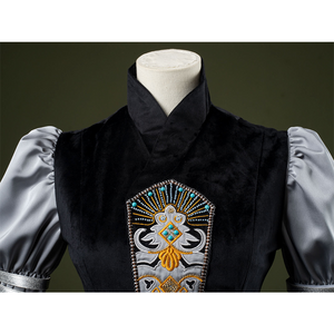 Attack of the Clones Padmé Amidala Cosplay Costume, black cross-neck vest.