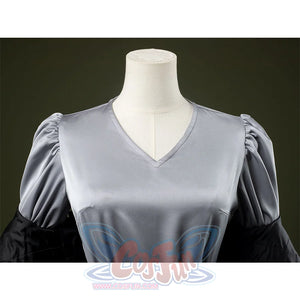 Attack of the Clones Padmé Amidala Cosplay Costume, sliver gray top with V-shaped collar.