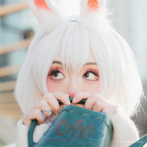 BEASTARS Haru Cosplay Wig White rabbit Cosplay Bob Hair N00141