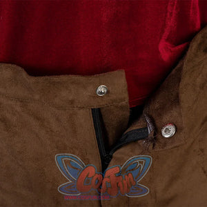 Baldur’s Gate 3 Astarion Cosplay Costume pants, the upper part of the pants is brown, and use zipper and snap button.