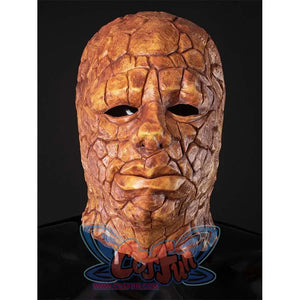 Front view of the Ben Grimm cosplay mask, highlighting its detailed rocky facial features.