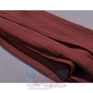 Cainhurst Knight cosplay costume belt and sash showing burgundy brushed fabric with fine texture details