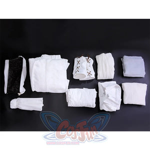 Bloodborne Losefka cosplay costume complete set flat lay showing all pieces