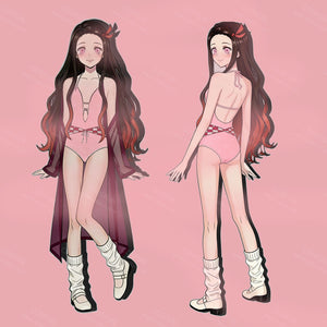 【CONFIRMATION】$3 Deposit = $10 Coupon Nezuko Cosplay Derivative Swimsuit