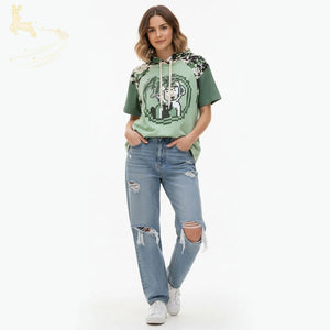 COSFUN Camo Monkey Hoodie Summer Short Sleeve Sweatshirt FAN0023 Sweatshirt
