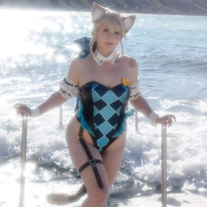 【FLASH SALE】COSFUN Genshin Impact Lynette Cosplay Derivative Bodysuit Swimsuit BST0019 Costumes