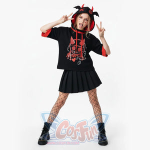 【PRE-SALE】COSFUN Original Little Devil Cosplay Short Sleeve Hooded Sweatshirt FAN0015 Sweatshirt