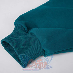 COSFUN Original Cosplay Steve Hoodie, lack blue color with same color ribbed cuffs