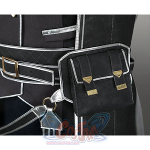 Lune Cosplay Costume's left side of the fanny pack is a little black bag.