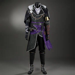 Clair Obscur: Expedition 33 Verso Cosplay Costume, black and purple outfit, front view.