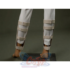 Close-up Padmé cosplay costume in white