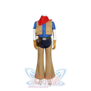 Another angled front view of Cowgirl Peach cosplay costume, emphasizing the western - themed look.