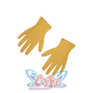 Displays a pair of yellow gloves from Cowgirl Peach cosplay.