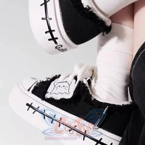 Cute Ghost Harajuku Platform Japanese Subculture Girls Canvas Shoes