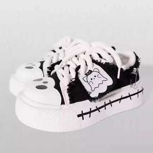 Cute Ghost Harajuku Platform Japanese Subculture Girls Canvas Shoes