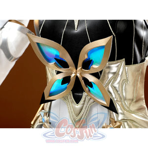Golden butterfly accessory with blue gems for DNA Duet Night Abyss Truffle cosplay costume waist