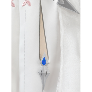 Hem decoration with blue gem pendant for DNA Duet Night Abyss Truffle cosplay costume skirt detail