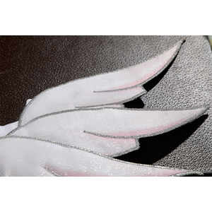 White feathered sleeve detail with pink edges for DNA Duet Night Abyss Truffle cosplay costume