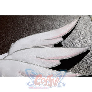 White feathered sleeve detail with pink edges for DNA Duet Night Abyss Truffle cosplay costume