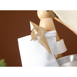 Golden shoulder armor with white feathers for DNA Duet Night Abyss Truffle cosplay costume piece