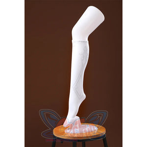 White decorative socks with pattern for DNA Duet Night Abyss Truffle cosplay costume legwear piece