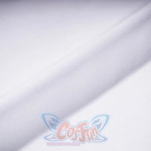 Anime Lelouch cosplay costume material traces a smooth plain white fabric panel used throughout the outfit.