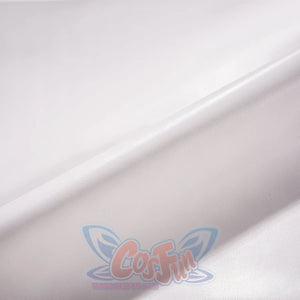 Anime Lelouch cosplay material detail traces a smooth white faux leather fabric surface used in the costume build.