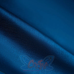 Honkai: Star Rail Anaxagoras Anaxa cosplay fabric swatch layers deep blue satin as a material reference for the costume.
