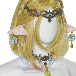 The Legend of Zelda Tears of the Kingdom Princess Zelda cosplay accessory set pairs braided leaf circlet.