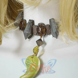 The Legend of Zelda Tears of the Kingdom Princess Zelda cosplay choker layers brown stones.