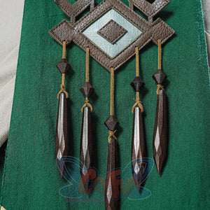 The Legend of Zelda Tears of the Kingdom Princess Zelda cosplay belt ornament drops five brown faceted pendants from.