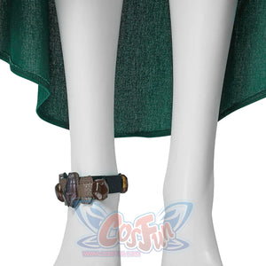 The Legend of Zelda Tears of the Kingdom Princess Zelda cosplay ankle bracelet anchors segmented grey accents beneath dark.