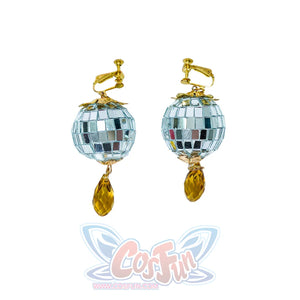 The Legend of Zelda Tears of the Kingdom Princess Zelda cosplay earrings drop mirrorball spheres.