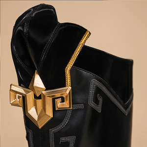 Dan Heng Permansor Terrae Cosplay Costume, a gold decoration on the boots.