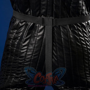 Luke Skywalker cosplay costume leg wrap straps closeup with textured pants detail