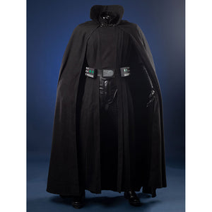 Luke Skywalker cosplay costume front view with hooded cloak and detailed belt accessories