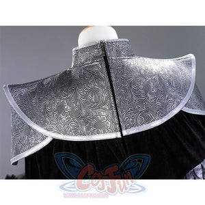 Yuria cosplay costume ornate collar close-up with embossed decorative patterns and trim