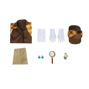 【Kid Cosplay】Princess Peach: Showtime! Detective Peach Cosplay Costume N08947