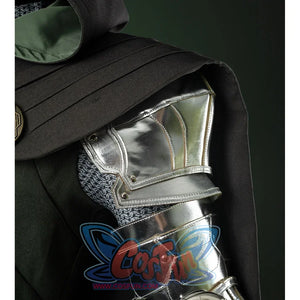 Doctor Doom Cosplay Costume shoulders of the cloak are thick and upright, shoulder armor is underneath the cloak.