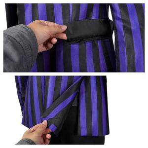 Close - up of a hand demonstrating the pocket of the Eugene Otinger cosplay blazer, highlighting the inner lining and functionality, against a plain white background.