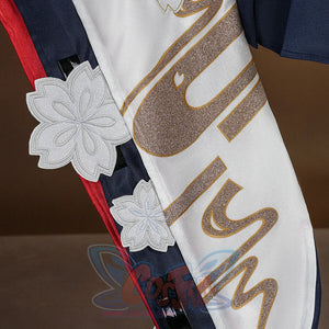 Evanescia cosplay white sword sheath with gold glitter embroidery and embroidered sakura flower decorations