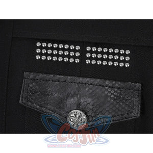 Final Fantasy XV Noctis Cosplay Costume, the pockets are decorated with rivets and metal buckles.