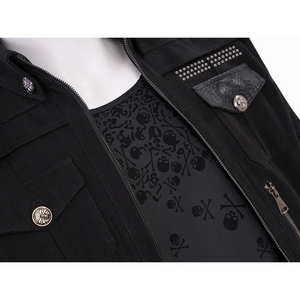 Final Fantasy XV Noctis Cosplay Costume, the T-shirt has a lot of skull prints.