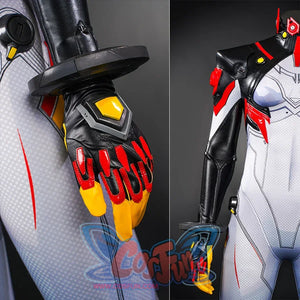 Full cosplay costume of Peni Parker, game cosplay, front detail gloves