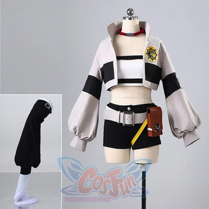 Riyo cosplay costume on mannequin showing complete outfit display and full assembly view