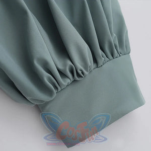 Zanka cosplay costume gray sleeve cuff with gathering and fabric texture detail