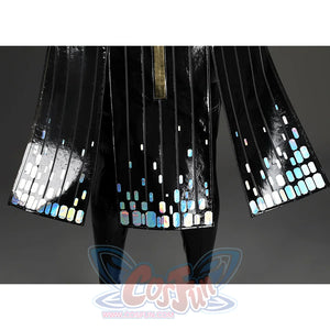 Game Rivals Emma Frost Cosplay Costume, the hem of the overcoat features laser embellishments.