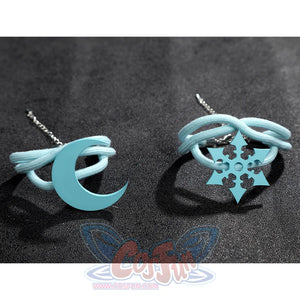 Game Rivals Luna Snow Cosplay Costume, one is decorated with a moon, the other with a snowflake.
